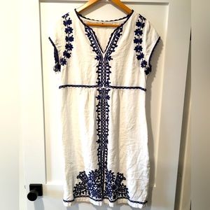 Boden Bea linen embroidered dress